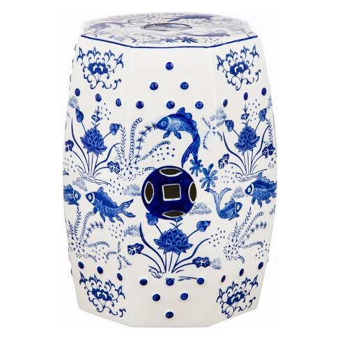 Cloud 9 Chinoiserie Garden Stool Blue Safavieh Target