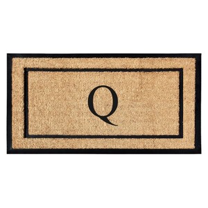 A1HC Natural Coir and Rubber Backing Monogrammed Door Mat, Anti-Shed Entry Doormat - 1 of 4