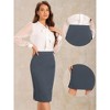 INSPIRE CHIC Women's Elegant High Wasit Split Hem Work Bodycon Pencil Skirt - 2 of 4