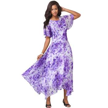 Roaman's Women's Plus Size Floral Sequin Dress