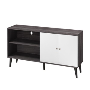 Syemin TV Stands and Consoles 63" TV Stand with Open Storage Shelves Entertainment Center and Industrial TV Console Table, Gray, 63"*15.2"*25.6" - 1 of 4