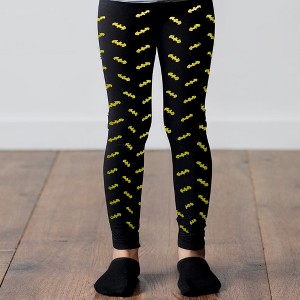 Northlight Children's Bats Halloween Footless Tights -  Size 5 - Black and Yellow - 1 of 4