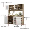 Hitow Classic Buffet Sideboard with 4 Drawers, Hooks and Open Shelf Worktop Pantry Cabinet - 3 of 4