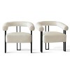 Velvet Accent Chair for Bedroom,Modern Barrel Armchair with Upholstered Velvet Backrest,Comfy Lounge Seating for Living Room-Maison Boucle - 3 of 4
