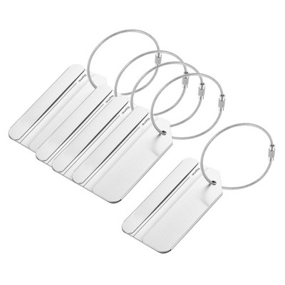 Unique Bargains Aluminium Lightweight Backpack Identifier Card Travel Luggage Tag 5 Pcs