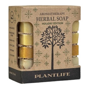 Holiday Soap Sampler | Festive 6-Piece Herbal Bar Soap Collection in Gift Box | Seasonal Plantlife Favorites - 1 of 3
