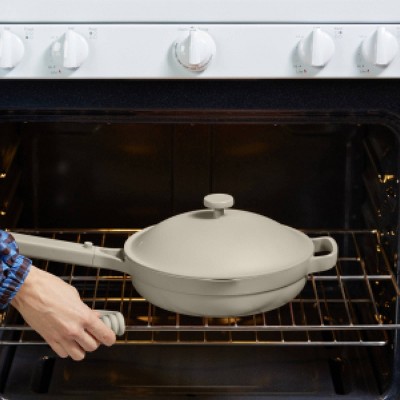 10.5-Inch Steam Ceramic Nonstick Versatile Frying Pan with Wooden Handle