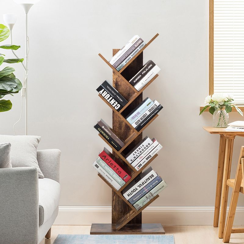 Costway Tree Bookshelf 8-Tier Bookcase Free Standing Book Rack Display Stand, 3 of 13