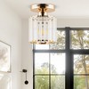 DORESshop 4.8 in. 1-Light Modern Gold Semi-Flush Mount with Crystal Shade and Bulbs Not Included (1-Pack) - 2 of 4