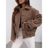 Clearlove Women's Casual Single Breasted Short Woolen Coat with Pockets - 4 of 4