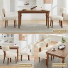 Set of 2 Upholstered Dining Chair Modern Armless Dining Chairs with Curved Backrest & Solid Wooden Legs, Beige/Gray/Black/Ivory -ModernLuxe - 4 of 4