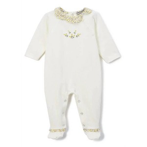 Girl Floral Embroidered Footies - Petit Confection - 1 of 1