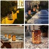 LAGarden Mushroom Solar Lantern with Shepherds Hooks Outdoor Hanging Decor Light Christmas Gifts Yard Patio Porch 6Pack Yellow - 3 of 4