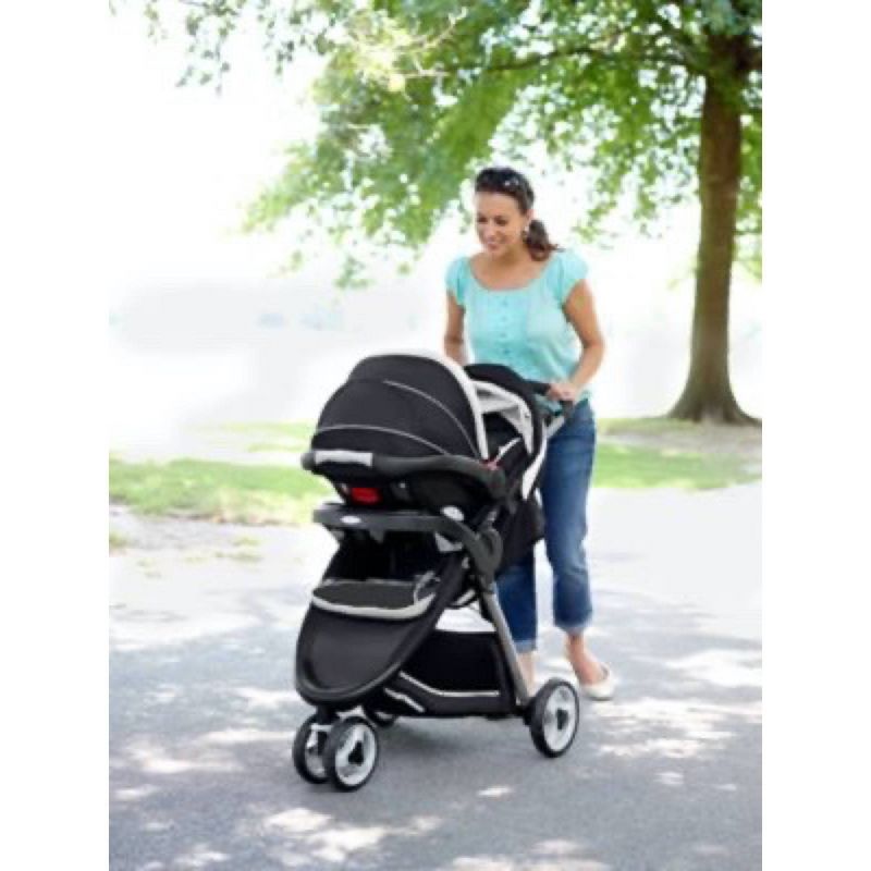 Graco FastAction Fold Sport Click Connect Travel System with SnugRide Infant Car Seat - Gotham, 4 of 7
