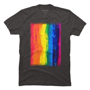 Adult Design By Humans Vertical Artistic Pride Flag By stevej T-Shirt - 1 of 2