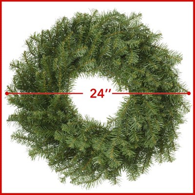 24-Inch Green Pine Artificial Christmas Wreath for Front Door