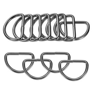 Unique Bargains Durable Multipurpose Iron Non-Welded Dee Rings Metal Buckle for Purse 20 Pcs - 1 of 4