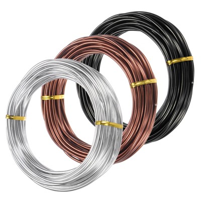 Unique Bargains Aluminum Gardening Bonsai Training Wire 3 Rolls