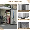 DOMETOUR 8 x 6 ft Outdoor Storage Shed, All Weather Metal Sheds with 2 Lockable Doors, Tool Shed for Garden, Backyard, Lawn, White - 3 of 4