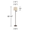 Regency Hill Gabrielle Modern 60 1/2" Tall Standing Floor Lamp Skinny Adjustable Swing Arm Brown Metal Bronze Finish Bedroom Drum Clermont Beige Shade - 4 of 4