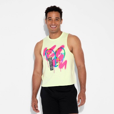 Pride Adult Rainbow Graffiti Graphic Tank Top - White/Jade