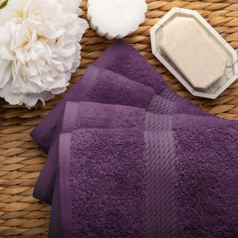 Premium Cotton 800 GSM Heavyweight Plush Luxury 4 Piece Hand Towel Set by Blue Nile Mills, 5 of 10