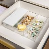 Martha Stewart 3pc Plastic Storage Organizer Bins with White Engineered Wood Lid Clear: Office Desk Drawer Organizers - 2 of 4