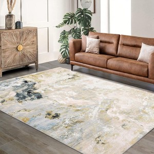 Area Rug for Living Room Modern Abstract Rug Washable Foldable Rug Non Slip Low Pile Area Rug for Office Study - 1 of 4