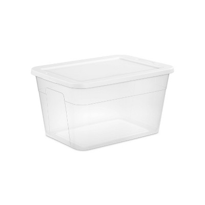 70 qt. Plastic Storage Bin with Lid in Clear (3-pack)