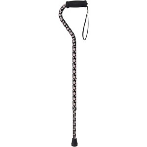Drive Medical Foam Grip Offset Handle Walking Cane - Pink Floral - 1 of 3
