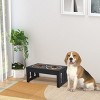 23" Elevated Dog Bowl Stand with 2 Stainless Steel Bowls,Raised Feeder for Large Dogs,Heavy Duty Wooden Pet Feeding Station-LAOTIES - 2 of 4