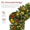 Best Choice Products Pre-Lit Christmas Wreath w/Berries & Pinecones, Large Artificial Indoor/Outdoor Décor, w/Red Lighted Bow, Plug-in - 2 of 4