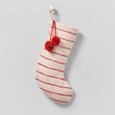 Woven Christmas Stocking Red Stripe - Wondershop™