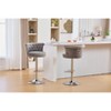 Grungis Velvet Adjustable Bar Stools Set of 2,Counter Stools with Silver Plated Metal Legs and Chrome Nailhead,Kitchen Chair for Kitchen Island - 2 of 4