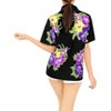 LA LEELA Women's Button Down Blouses Hawaiian Party Holidays Bohemian Shirt Tropical Vacation Short Sleeve Womens Button Up Elegant - 4 of 4