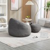 NicBex Classic Bean Bag Chair with Footrest, Comfy Lazy Sofa Chair for Adults in Living Room, Bedroom, Dorm, Gray - 2 of 4