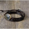 Women's Wrap Bracelet with Natural Jasper Crystal Stone Beads, Bohemian Leather Strand Bracelet - 3 of 4