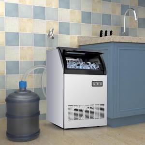 Acekool Commercial Ice Maker Machine, 100Lbs/24H with 33Lbs Storage, Adjustable Ice Thickness, Stainless Steel, Self-Cleaning Freestanding - 1 of 4