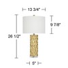 360 Lighting Modern Table Lamps 26 1/2" High Set of 2 Gold Textured Diamond Ceramic White Fabric Drum Shade for Bedroom Living Room House Home Bedside - 4 of 4