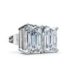 Pompeii3 2Ct TW Emerald Cut Diamond Studs 14k Gold Lab Created - 2 of 4