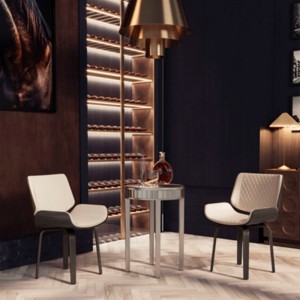 Set of 2 Mid-Century Modern Swivel Dining Chairs with Wood Frame & Upholstered Seat, 360° Accent Chairs for Kitchen or Dining Room–The Pop Home - 1 of 4