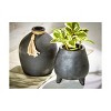 tag Nero Handtied Jute Terracotta Decorative Vase for Bouquets - 7.5" H x 6.25" Dia, Black, Wipe Clean, Not Watertight - 2 of 3