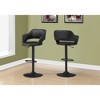 Monarch Specialties Bar Stool Swivel Bar Height Adjustable Metal Pu Leather Look Black Contemporary Modern - 2 of 4