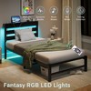 XIYUYEU Twin Size Bed Frame, Platform Bed Frame with Headboard, USB Charging Station, LED Bed, Strong Steel Slats - 3 of 4