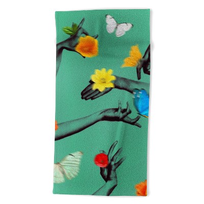 Chromoeye Jewels in Teal Beach Towel - Deny Designs