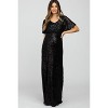 PinkBlush Black Sequin Short Sleeve Maternity Maxi Dress - 2 of 4