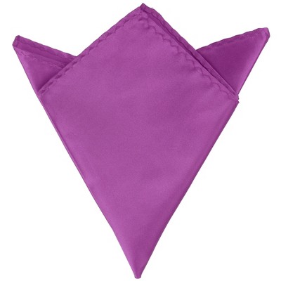 Elerevyo Men Foldable Satin Shiny Solid Color Pocket Squares