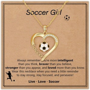 Athletic Jewelry Necklace 4 Sport Balls 16-19 Inch Adjustable Chain Gold Necklace-Soccer - 1 of 4