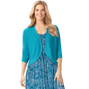 Woman Within Rib Trim Cardigan Shrug - 1 of 4