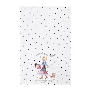 C&F Home Peace Love & Puppies Printed Flour Sack Kitchen Towel White 18" X 27" Embroidered Machine Washable Decor Decoration - 1 of 4